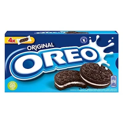 Image de Oreo Original Biscuit Cacaoté Fourré Goût Vanille Idéal pour le Goûter 1 Boîte de 4 Sachets (176 g)