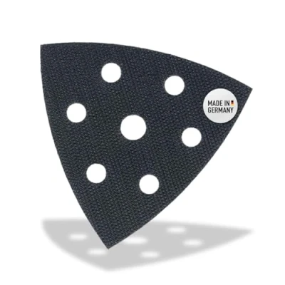 Image de DFS Protection Pad auto agrippant 93 x mm avec 6 trous pour plateau ponceuse triangulaire, Interface mousse souple, coussin d&#039;interface delta