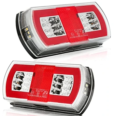 Image de AGRISHOP 2PCS Feux Arrières De Remorque LED 4Fonction 12/24V Ensemble,Lampe Lumière D&#039;Immatriculation Feu,Lumière Position à Effet Néon Feu Arrière Étanche Imperméable Homologué