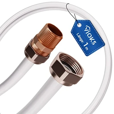 Image de VIOKS Rallonge Tuyau d&#039;arrivée d&#039;eau 1 m. Pour machine à laver/lave vaisselle. 70 C. Wirsbo inPex. Longueur : Type droit.