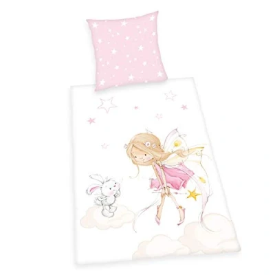 Image de Herding Young Collection Parure de Lit, Little Fairy, Taie d&#039;oreiller 80 x cm, Housse Couette 135 200 Coton/Renforcé, avec Fermeture éclair