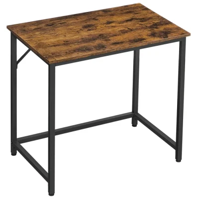 Image de VASAGLE Bureau, Table, Poste de Travail, pour Chambre, 50 x 80 76 cm, Style Industriel, Cadre en Métal, Noir Boisé et d&#039;encre LWD038B56
