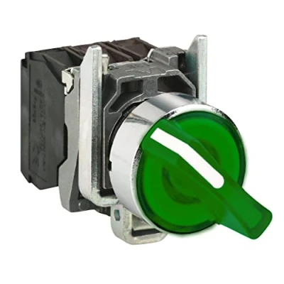 Image de Schneider Electric Harmony XB4 bouton à manette lumin Ø22 2 pos fix vert 1O+1F 24V XB4BK123B5