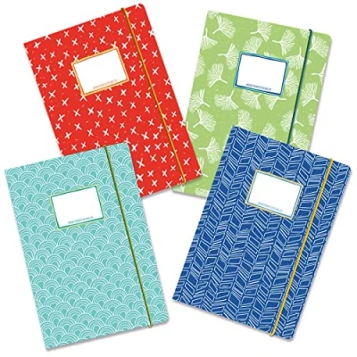 Image de Papierdrachen 4 cartables sans plastique de haute qualité avec élastique dans DIN A4 Motif arc en ciel dossier courrier pour les élèves collecteur cahiers agrafeuse set numéro 9