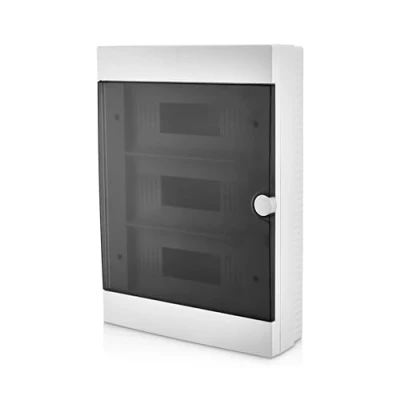 Image de Lion Electric Armoire de commande en saillie 36 modules Répartiteur à 3 rangées Blanc pour interrupteur installation électrique, boîte fusibles IP40 tous les intérieurs