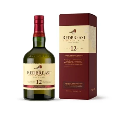 Image de REDBREAST 12 ans Single Pot Still Whiskey Notes de Cassis &amp; d&#039;épices douces A déguster pur 40% Alcool Origine : Irlande 70 cl