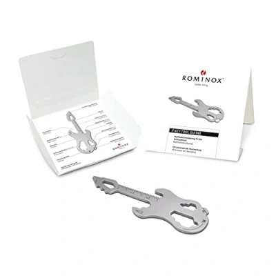 Image de Article cadeau : ROMINOX Key Tool Guitare, 19 fonctions, Keytool Electrique, Acier inoxydable Multitool avec description de fonction, Outil multifonction, Voyage ou vacances
