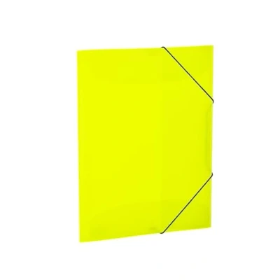 Image de HERMA 19696 porte documents A3 jaune fluo translucide en plastique robuste, lavable et durable, organiseur avec rabats intérieurs bande élastique, pour enfants, garçons filles
