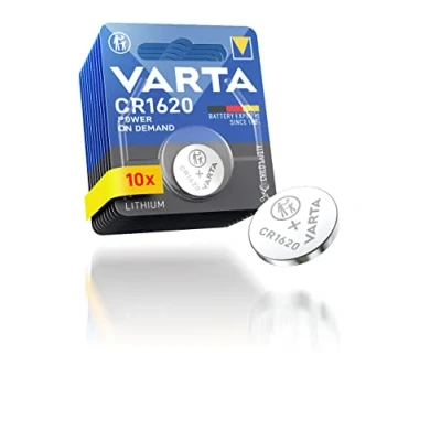 Image de VARTA Piles Bouton CR1620, lot de 10, Power on Demand, Lithium, 3V, emballage sécurisé pour les enfants, appareils Smart Home, clés voiture et d&#039;autres applications