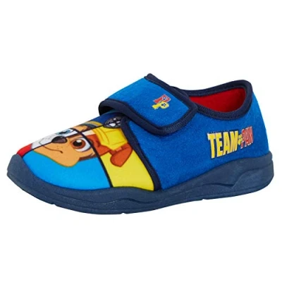Image de Paw Patrol Chase Marshall Pantoufles pour garçon Fermeture tactile, bleu, 28 EU
