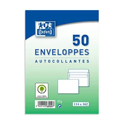 Image de Oxford 100103572 Enveloppe auto adhésive 114x162x50 Blanc