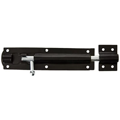 Image de TIMCO Verrou droit Noir 15,2 cm Idéal pour sécuriser les portails encastrés et portes d&#039;abri de jardin en position fermée, ajoutant une sécurité accrue un boulon dans paquet.