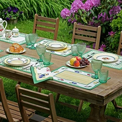 Image de Villeroy and Boch French Garden Lot de 4 Sets Table réversibles en Coton 14 x 51 cm Multicolore pièces