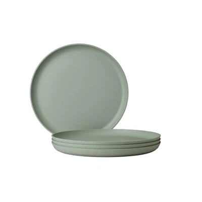 Image de Mepal Assiette plate 4 pièces Silueta Lavable au lave Vaisselle et résistant micro ondes Assiettes en plastique plates 26 cm Nordic sage