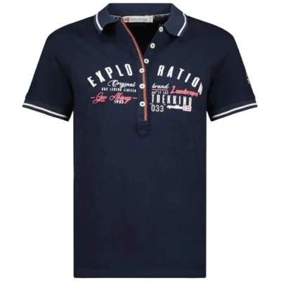 Image de Geographical Norway kerria Lady Polo Femme Classique Polos Coton Manches Courtes Decontracte Col Bouton Casual Shirt Tops Regular Classic Printemps Été (Marine XL)