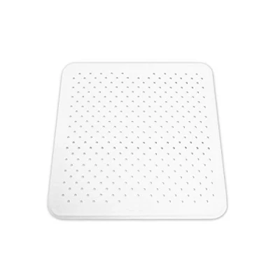 Image de KMINA Tapis Douche Antidérapant (43x43 cm), Carré, de Bain avec Ventouse, Antimoisissure, Caoutchouc Naturel, Blanc Made in Europe