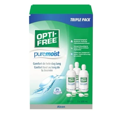 Image de Opti Free PureMoist Solution d&#039;entretien pour lentilles, Emballage de réserve, 3x300 ml