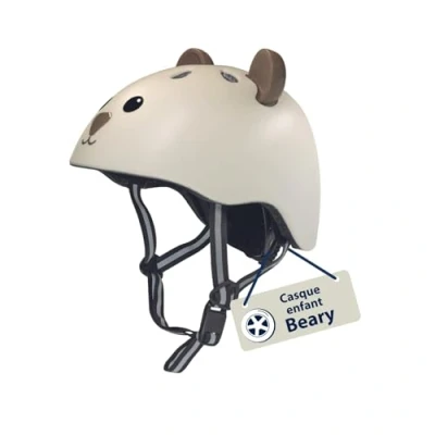 Image de HUDORA Casque pour Enfants Beary Confortable Tout Petits en XXS/XS avec Un Adorable Motif d&#039;ours de Haute Qualité Idéal Draisienne, Trottinette &amp; Vélo