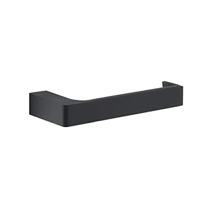 Image de Gedy G Kuala Lumpur Porte Rouleau de Papier Toilette Cromall en Laiton et Verre Noir Dimensions 2,5 x 17,5 6,6 cm Poids 0,272 kg Design R&amp;E Chromé Unique