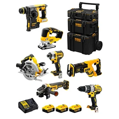 Image de DeWALT Kit DWK703 (DCD996 + DCH273 DCG405 DCF887 DCS334 DCS570 DCS367 3 Batteries de 5,0 Ah Chargeur Caddy 3en1)