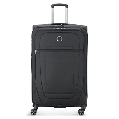Image de Delsey Paris Helium DLX Softside Valise Extensible à roulettes pivotantes, Noir, Checked Large 29 inch, avec pivotantes
