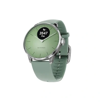 Image de Withings ScanWatch Light Montre connectée Femme Homme de santé, alertes santé cardiovasculaire, Cycle menstruel, Sommeil, activités, Suivi des Pas, Calories, 30 Jours Batterie, Android &amp; iOS