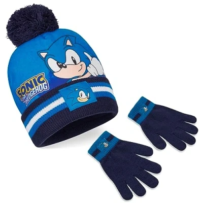 Image de SONIC THE HEDGEHOG Ensemble Bonnet, Écharpe et Gants Enfant (Bleu 2 pcs)