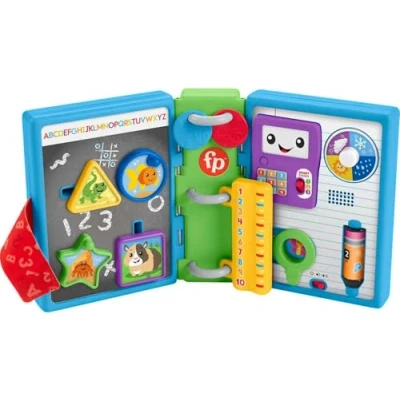 Image de Fisher Price Laugh &amp; Learn 123 Schoolbook, electronic activity toy with lights, music, and Smart Stages learning content for infants toddlers