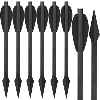 Image de WANVZMR 6.3&quot; Pistolet Arbalète Flèches, Mini Carbone Boulons Flèches D&#039;arbalète avec Pointes Broadhead de Chasse pour 50 80lbs Tir à l&#039;arc Cible Pratique (6pcs Black)
