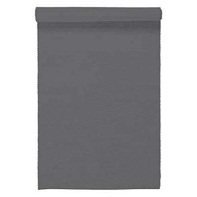 Image de LINUM UNI Chemin de Table 45x150 cm, Coton Côtelé, Lavable en Machine, Gris Foncé