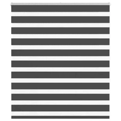 Image de vidaXL store zèbre noir 120x150 cm largeur du tissu 115,9 polyester, à enrouleur zébré, zébré pour fenêtre, 4014239