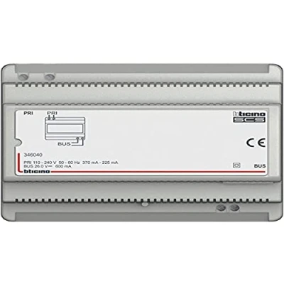 Image de BTicino 346040 Alimentation Modulaire pour Installation Audio 2 Fils, 230V, 0.6A, 6 Modules DIN