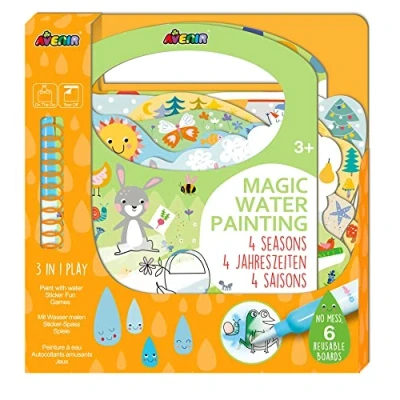 Image de Avenir 6301774 Jeu de coloriage 4 saisons Kit créatif 3 en 1 avec jeux, autocollants et images à colorier DIY pour enfants partir ans