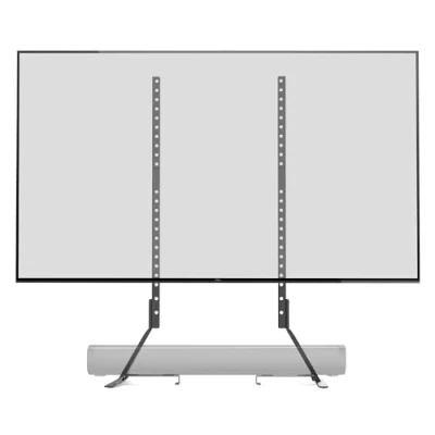 Image de Amazon Basics Support TV universel Hauteur ajustable jusqu’à 77 inch, Compatible avec les barres de son, Supporte jusqu&#039;à 36 kg, noir