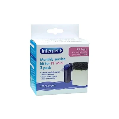 Image de Interpet Kit de Service mensuel pour Mini Aquarium PF, Mousse Rechange liée au Carbone (Lot 3), Petite Taille