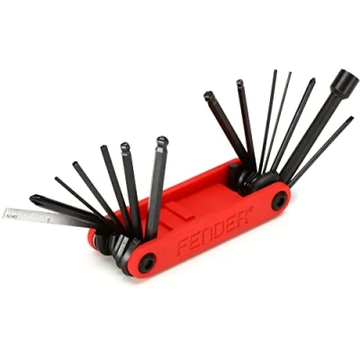 Image de Fender Outil Multi Fonctions pour Guitare et Basse, 14 Outils en 1, Rouge