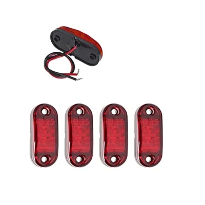 Image de ShuoHui Lot de 4 feux position latéraux à LED 12 V 24 Rouge Certifié E E9