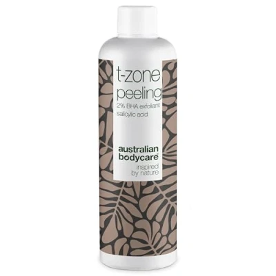 Image de Peeling zone T (150 ml) avec 2% d&#039;acide salicylique BHA &amp; huile d&#039;arbre à thé Exfolie les cellules mortes de la peau, peau impure, pores dilatés, points noirs et boutons Australian Bodycare