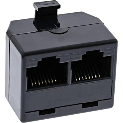 Image de InLine 69934 adaptateur et connecteur de câbles 2xRJ45 RJ45 Noir