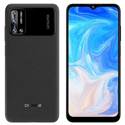 Image de DOOGEE N40 Pro Android 11 Smartphone Débloqué, Octa Core 6Go+128Go, 6,52 &#039;&#039; HD+ Telephone Portable, Batterie 6380mAh, Caméra Quatre 20MP, Frontale 16MP, Empreinte Digitale Dual SIM GPS Noir
