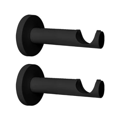 Image de Support de Tringle à Rideaux STORE &amp; MENUISERIE 2.0 Noir Mat Diamètre 20 mm Saillie 76 Lot 2