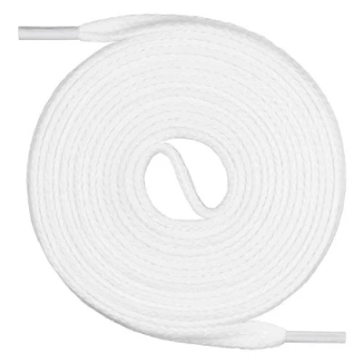 Image de lacets Mount Swiss© Premium, 1 paire de plats, 100% coton, indéchirables, largeur 7 mm, longueur 45‑200 cm 45 cm Weiß