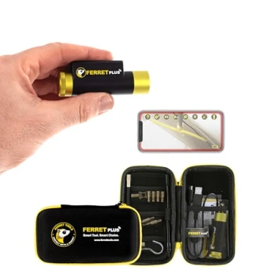 Image de Ferret Plus Caméra d&#039;inspection sans fil Borescope WiFi avec mémoire intégrée et détecteur de tension, 720p HD, lumières LED réglables, indice IP67, est livrée une application gratuite