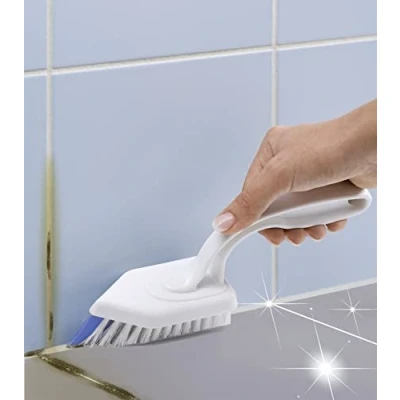 Image de Maximex Brosse à joints Profi, manche ergonomique, pour le nettoyage de la salle bain et cuisine, forme spéciale, Dimensions (l x h p) : 21,5 11 5 cm