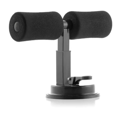 Image de InnovaGoods Barre de Maintien Abdominaux, Fixation Ventouse Sécurisée, Poignées Antidérapantes Mousse, 3 Hauteurs, Noir, Acier, Caoutchouc, Mousse