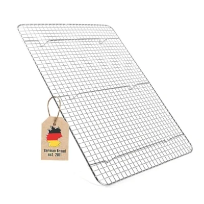 Image de Intirilife Grille de Refroidissement multifonctionnelle en Acier Inoxydable Cuisson argentée 42 x 29.5 cm pour la Griller et Refroidir