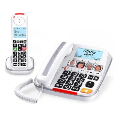 Image de Swissvoice Xtra 3355 Combo, Téléphone Filaire à Grosses Touches avec répondeur et combiné additionnel, Audio Boost, sonneries Fortes, Compatible Les appareils auditifs