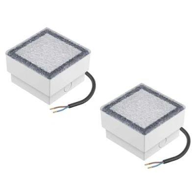 Image de ledscom.de 2 pièces LED pavé encastré de sol CUS pour l&#039;extérieur, IP67, carré, 10 x 10cm, blanc froid
