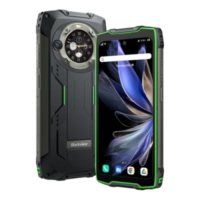 Image de Blackview BV9300 Pro Smartphone Incassable(Lampe de Poche 100LM), 16GB+256GB, Batterie 15080mAh, 6.7&#039;&#039; 120Hz 2.3K Ecran, Caméra 64MP+32MP, Téléphone Débloqué Etanche IP68 Android 13, GPS NFC Vert