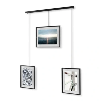 Image de Umbra Exhibit Ensemble De 3 Cadres Modulables Pour 10x15 et 13x18 cm Photos, Illustrations, Œuvres D&#039;Art Bien Plus Encore, Acier, Noir